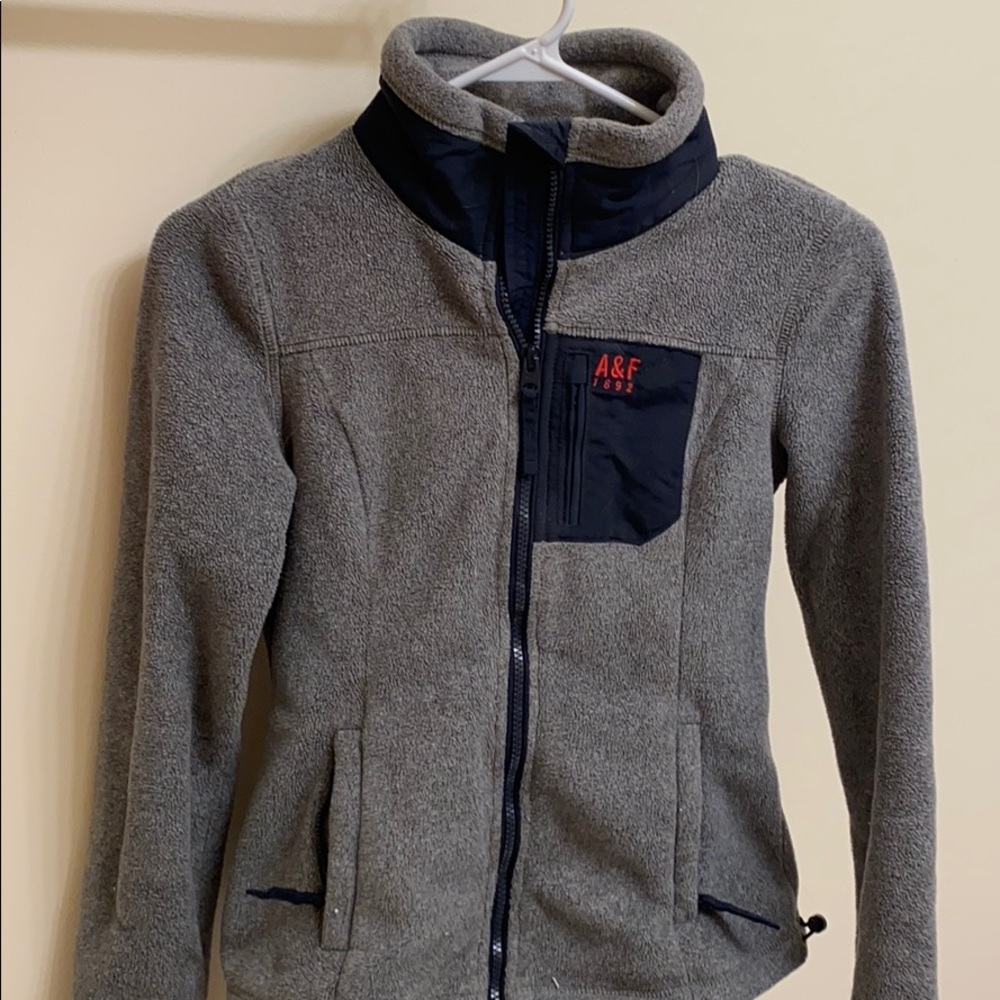 Fuzzy Abecrombie Zip-Up Jacket